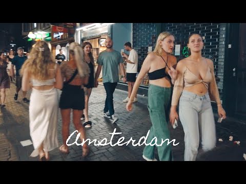 Amsterdam Netherlands Nightlife Vlog July 2022 BUSY NIGHT 4k Walking Tour 🇳🇱