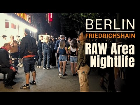 Berlin Night Walk 2023 | RAW Area – Warschauer Straße – Street Party – Nightlife – Clubs