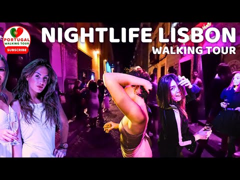 🇵🇹 [4K WALK] Nightlife in Lisbon Portugal: BAIRRO ALTO Lisboa JULY 2023