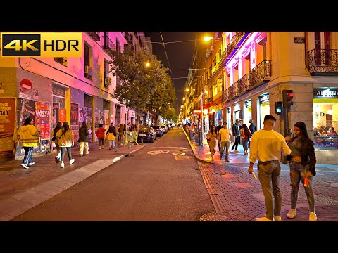 😈 Madrid After Dark 😈 | Madrid, Spain Night Walk – October 2022 [4K HDR]