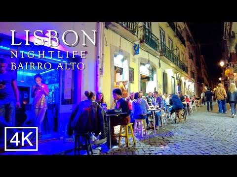 Nightlife in Lisbon Portugal: BAIRRO ALTO Lisboa 2022 – 4K ASMR