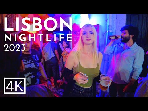 Nightlife in Lisbon Portugal: BAIRRO ALTO Lisboa 2023 – 4K ASMR