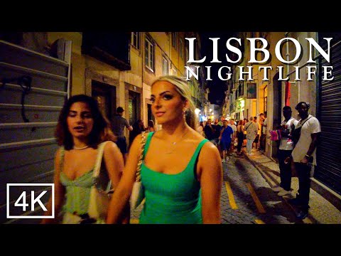 Nightlife in Lisbon Portugal: BAIRRO ALTO Lisboa JULY 2022 – 4K ASMR