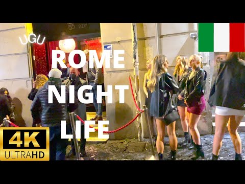 ROME Italy Best Nightlife, Roma Walking Around The City Tour – February 2022 – 4K HDR, Street Walk